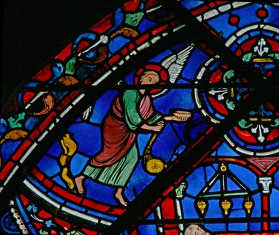 A janela do St Thomas: os anjos atendem ao túmulo de St Thomas (w23) de French School