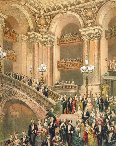 A escadaria da ópera, c.1875 de French School