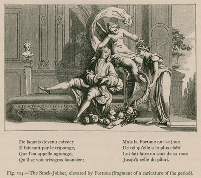 O Stock-Jobber, elevado pela fortuna (fragmento de uma caricatura do período) de French School
