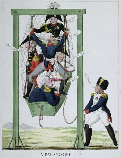 O balanço, caricatura de Napoleão (1769-1821), c.1814 de French School