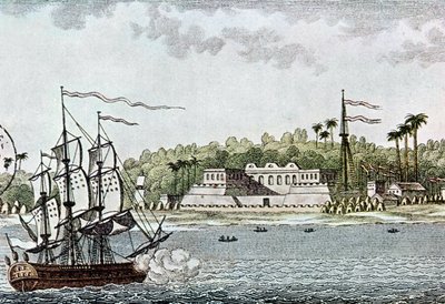 A cidade de St. Louis, Senegal, de LAfrique por R. Geoffroy, 1814 de French School