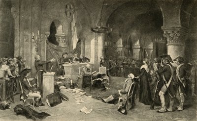 O Julgamento de Maria Antonieta (1755-93) em 16 de outubro de 1793 de French School