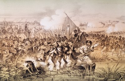 O Exército Turco Sob o Comando de Omar Paxá Cruzando o Ingour, 6 de setembro de 1855 de French School