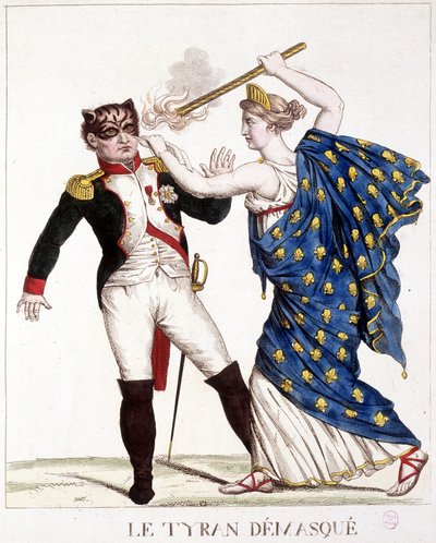 O Pneu Desmascarado - em "Napoleão 1, caricaturas, coleção de bonecos", c. 1814. de French School