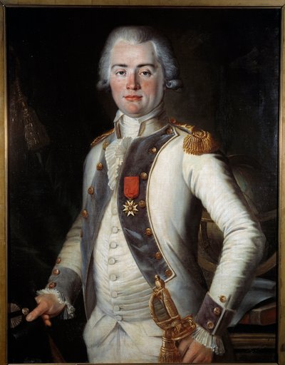 O Visconde de Lostanges: Jean-Louis de Lostanges (1752-1822), capitão de infantaria, usando a Cruz de Saint-Louis, retrato anónimo da École francaise. 1786, Musee de l