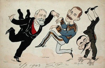 A visita de Victor-Emmanuel (1869-1947), rei da Itália, à França de French School