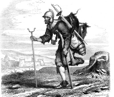 A Guerra (Símbolo) lansquenet - Gravura de J.M. Metelli 1867 de French School