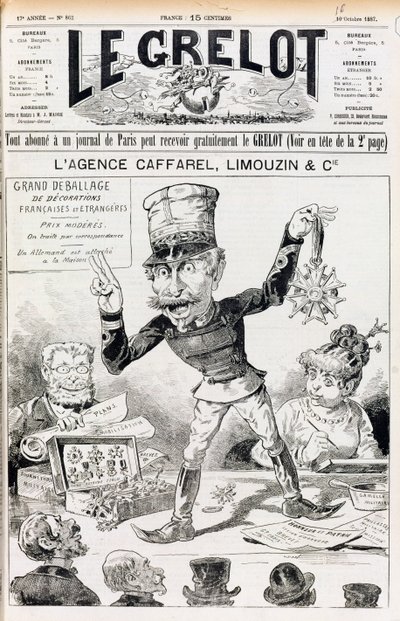 The Wilson Affair, capa de Le Grelot, 16 de outubro de 1887 de French School