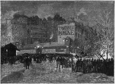 O festival anual de Montmartre e a Taverne du bagne em Paris, In "The Illustrous World" (O Mundo Ilustrado) de French School