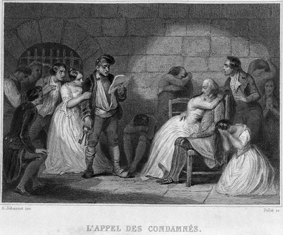 O apelo dos condenados - em "Revolução Francesa" de Thiers. Século XIX de French School