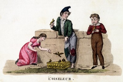 A ave-pássaro - gravura de French School