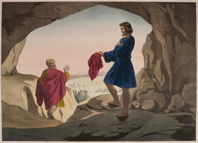 O casaco manchado de sangue de José, ilustração de um catecismo LHistoire Sainte, publicado por Charles Delagrave, Paris, final do século XIX de French School