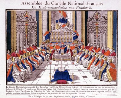 O clero da França e da Itália reuniram-se em Paris para a Assembleia do Conselho Nacional Francês em 9 de Junho de French School