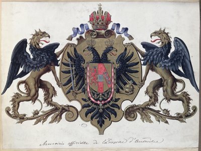 O brasão de armas do Império Austríaco, antes de 1867 de French School