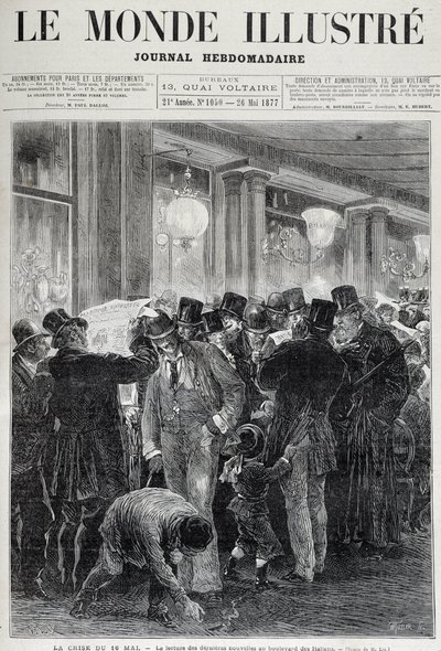 A crise de 16 de Maio: ler jornais - em "Le monde illustrious" de Maio de 1877 de French School