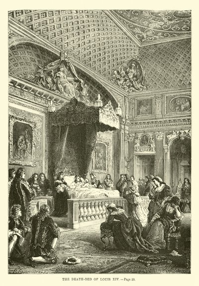 O leito de morte de Luís XIV de French School