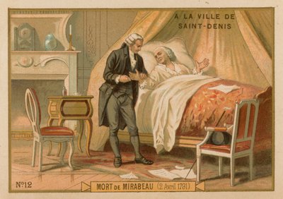 A morte de Mirabeau, 2 de abril de 1791 de French School