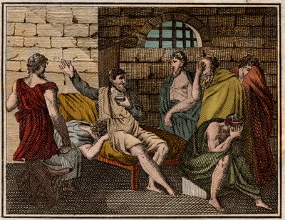 A morte de Sócrates, filósofo grego (470–399 aC). de French School