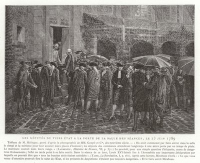 Os deputados do Terceiro Estado na porta da Salle des Seances, 23 de junho de 1789 de French School