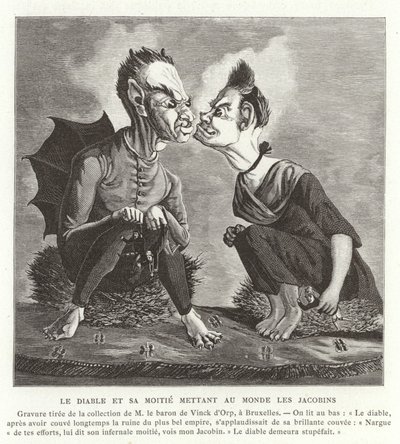 O diabo e sua esposa dando origem aos jacobinos, Revolução Francesa de French School