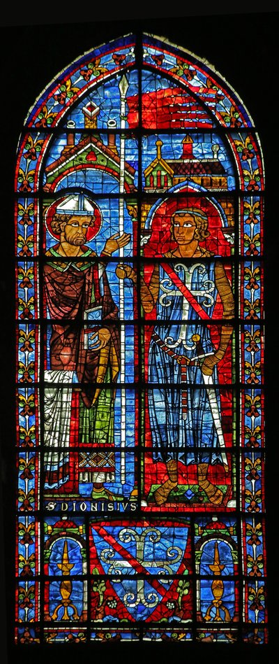 O doador Jean Clement recebe o alferes de St Denis; seus braços abaixo (w116) de French School