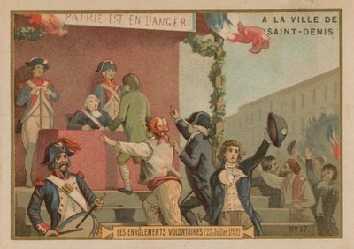 A inscrição de voluntários no exército, Revolução Francesa, 22 de julho de 1792 de French School