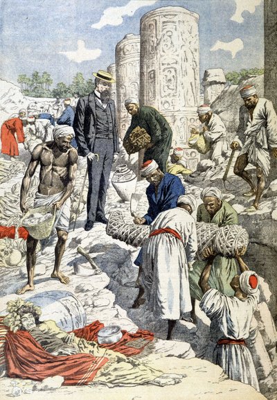 As escavações do Sr. Gayet em Antinoé - no "Le Petit Journal" de 10/01/1904 (gravura) de French School