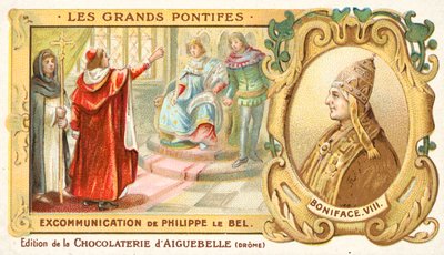 A excomunhão de Filipe IV da França pelo Papa Bonifácio VIII de French School