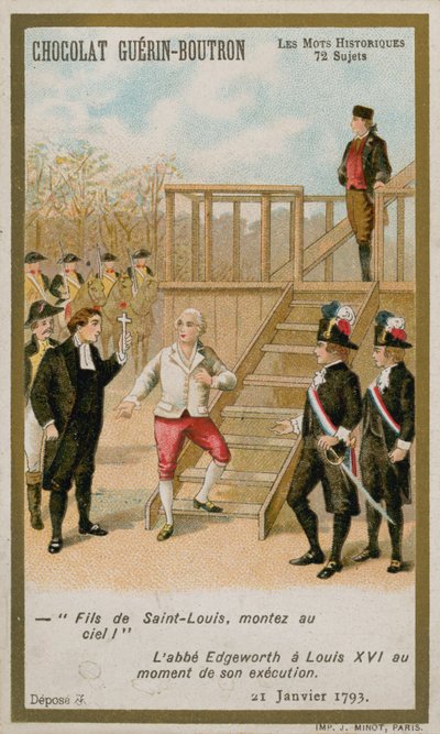 A execução do Rei Luís XVI de França, 21 de Janeiro de 1793. (chromolitho) de French School