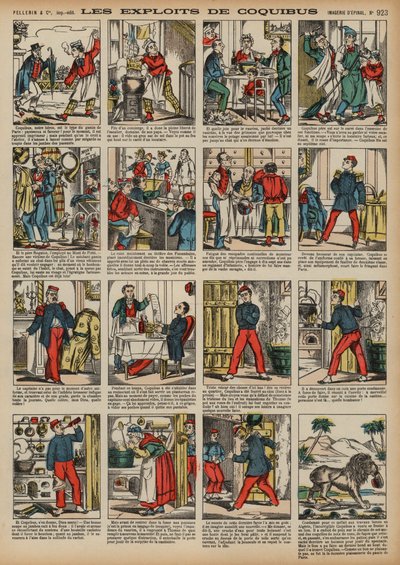 As explorações de Coquibus (gravura colorida) de French School