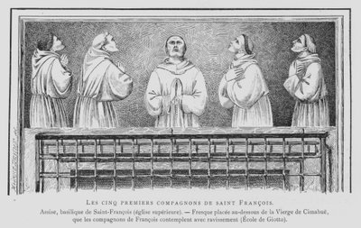 Os cinco primeiros companheiros de São Francisco de Assis (Litho) de French School