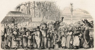 A feira do presunto no Boulevard Bourdon em Paris - Gravação em "Tableau-de-Paris" de Edmond Texier 1852 de French School