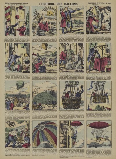 A história dos balões (cor litho) de French School