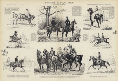 A história da equitação (litho) de French School
