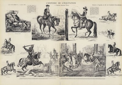 A história da equitação (litho) de French School