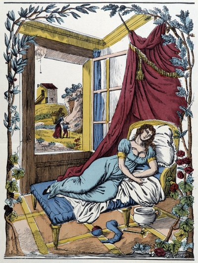 O preguiçoso - imagem de Epinal Pellerin, gravada por Georgin de French School