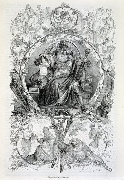 A lenda de Carlos Magno, gravura de French School