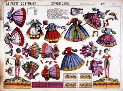 A pequena costureira - fantasias de carnaval: decoupage. século 19. de French School