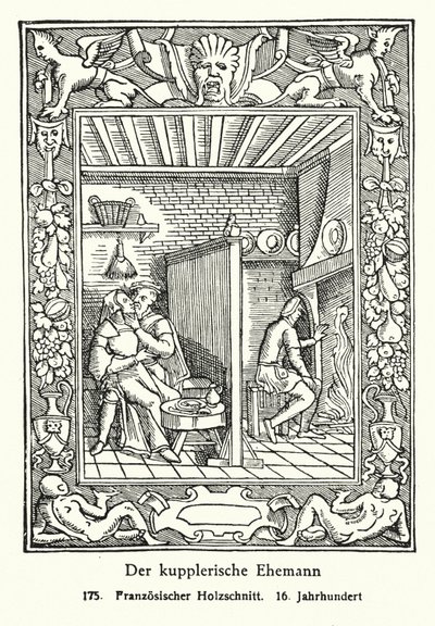 O marido casamenteiro (xilogravura) de French School