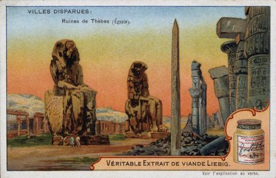 As cidades desaparecidas: as ruínas de Tebas (Egipto) - autocolante publicitário Liébig de French School