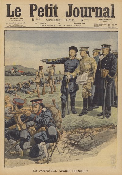 O novo Exército Chinês (cor litho) de French School