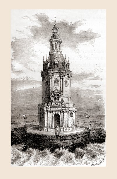 O farol Cordouan original do século XVII, perto da foz do estuário da Gironda na França, de 