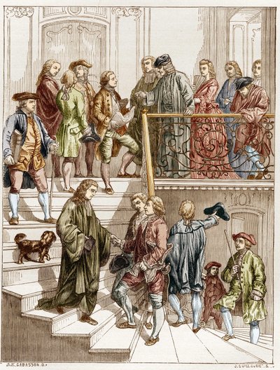 Os filósofos do século XVIII na escada de Voltaire (François Marie Arouet dit de French School