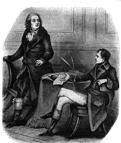 O poeta e dramaturgo Jean François (Jean-Francois) Ducis (1733-1816) com Bonaparte (Napoleão 1 de French School