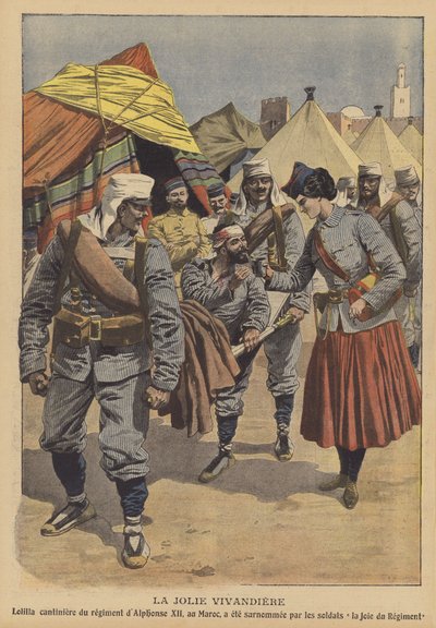 A bela vivandiere (cor litho) de French School