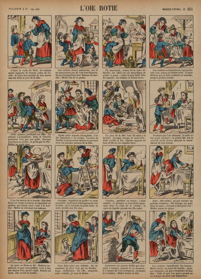 O ganso assado (gravação colorida) de French School