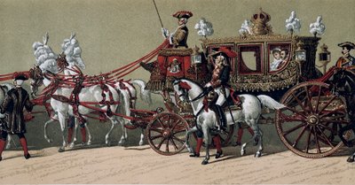 O cortejo real no casamento do rei Afonso XII de Espanha (1857-1885) e Marie Christine de Teschen (1858-1929) em 1879 (pintura) de French School