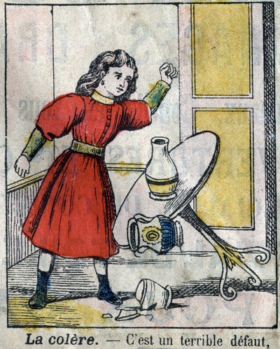 Os sete pecados mortais: a raiva. Imagens epinais do final do século XIX. (Eu ponho peccati o vizi capitali) de French School