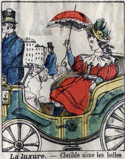 Os sete pecados mortais: a luxúria. Imagens epinais do final do século XIX. (Eu ponho peccati o vizi capitali) de French School