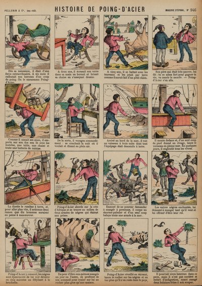 A história do Punho de Aço (gravura colorida) de French School